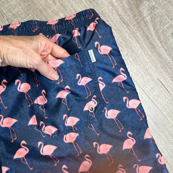 MAAMGIC Pink Blue Flamingo Lined Swim Trunks Shorts Men’s - Picture 7 of 7